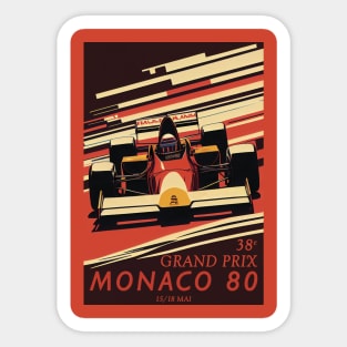 1980 Monaco Grand Prix Travel Poster Sticker